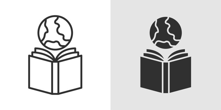 World Literacy Icon representing global education, reading access, and universal learning opportunities.