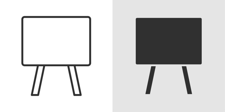 Blackboard Icon representing classroom teaching, academic instruction, and traditional education tools.