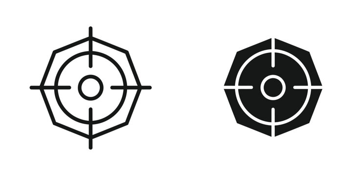 Target crosshair scope reticle with hexagon shape