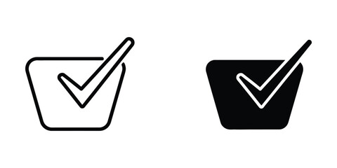 Checkmark inside shopping cart icon with pen stroke © MSTRAHELA