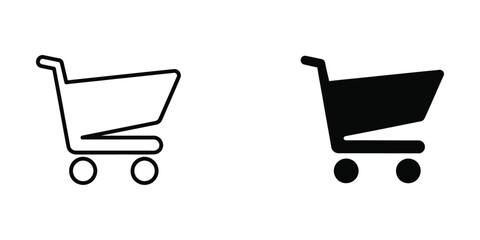 Black and white shopping cart icon comparison © MSTSALEHA