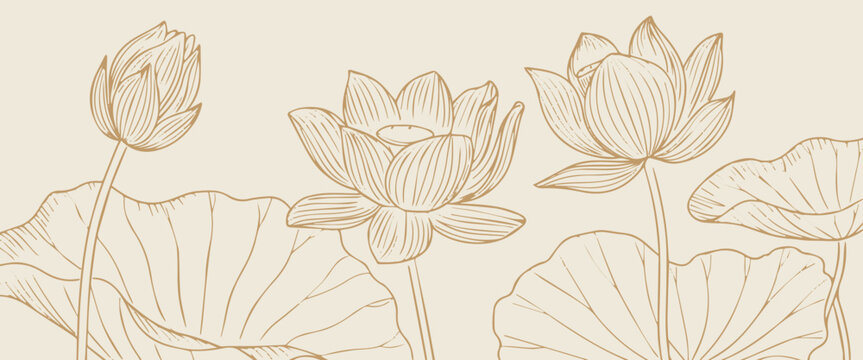 Lotus motifs for wedding invitations