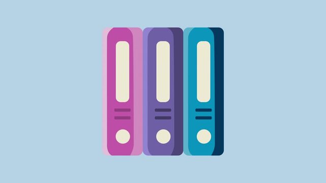 Binders Icon Animated 2d Animation with Alpha Matte