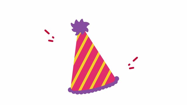 Striped party hat perfect for birthdays and celebrations. Ideal for festive occasions, birthday party decoration, and greeting cards.