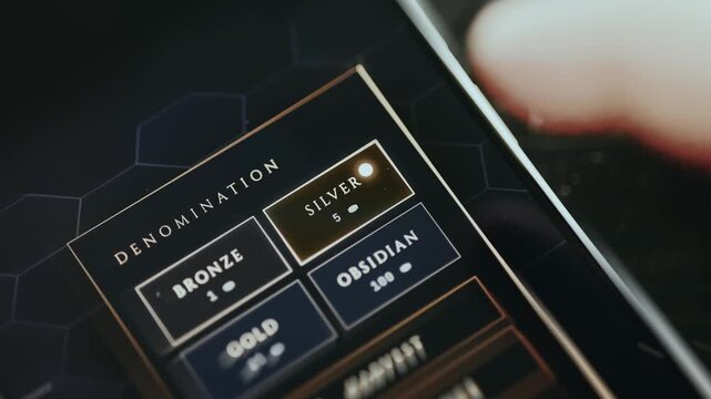 User chooses Silver from available denomination options