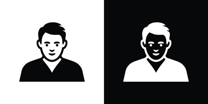 Black and white side profile portraits of two men with different hairstyles and beards