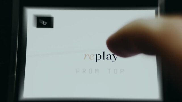 Replay from top text on a digital slide