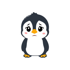 Obraz premium Cartoon penguin vector illustration icons with funny expressions and cheerful characters, perfect for creative designs.
