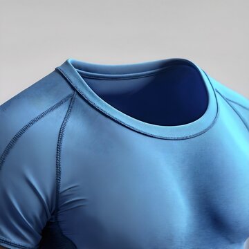 A light blue compression shirt, showcasing its seamless construction and athletic design, ready for intense training or everyday active lifestyle.