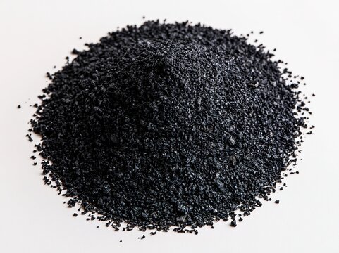 Black Granular Material Pile