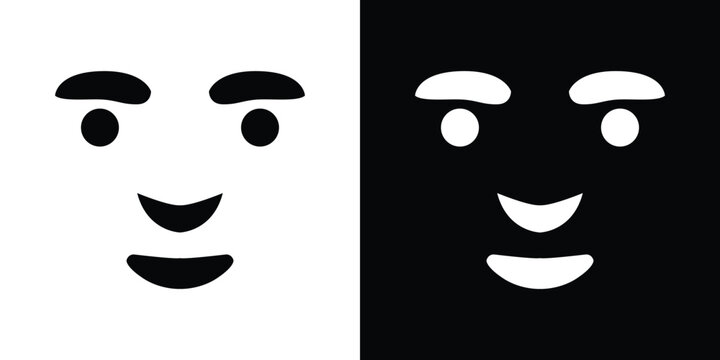 Minimalist black and white confused face emojis on split background, faces confused expressions