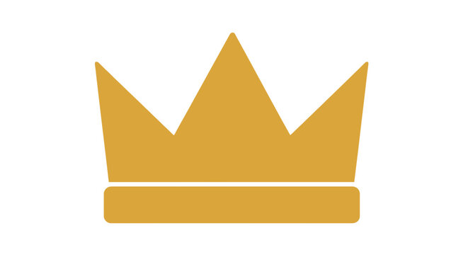 Golden crown icon, royalty symbol, luxury and nobility emblem, vector illustration