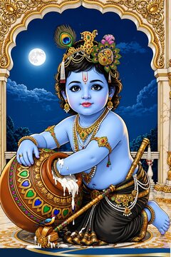Baal gopal little Krishna Full hd photo 