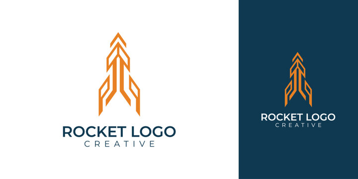 Modern Abstract Geometric Rocket Logo Template