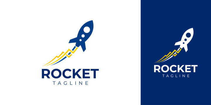 Dynamic Rocket Launching with Trail Effect Logo Template