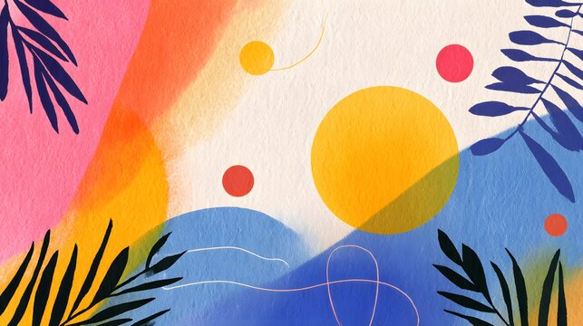 Abstract simply background with natural line arts - autumn theme 