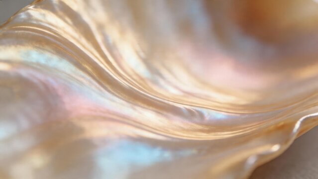 Closeup of a pearls iridescent surface