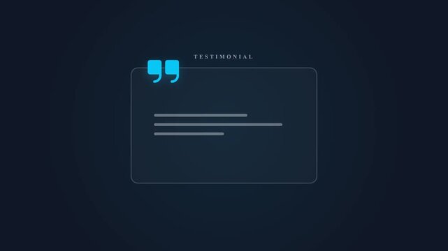 Testimonial Quote Box Motion Graphic for Business Presentation