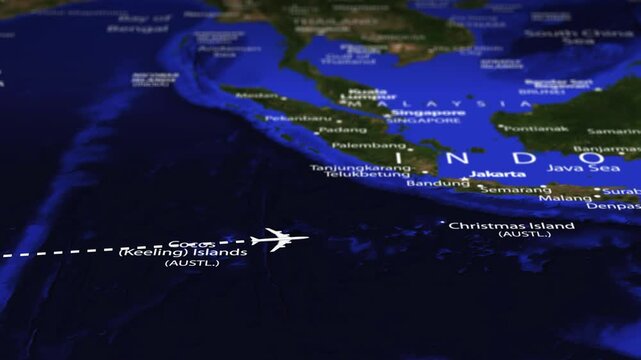 Flight From Antananarivo MADAGASCAR to Dili EAST TIMOR with flag pins