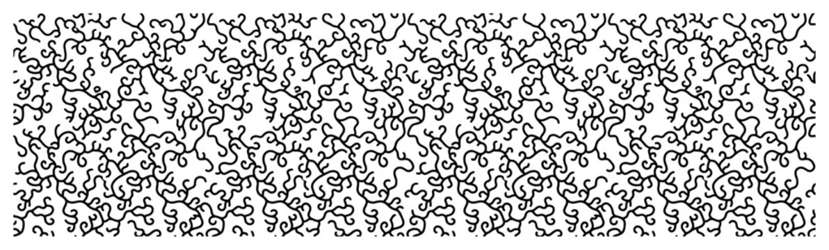 Abstract curly vine pattern with organic swirly lines in doodle style