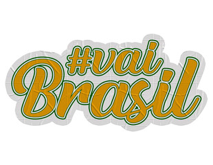 Adesivo Vai Brasil. Copa do Mundo 2026. Seleção brasileira. © Maressa