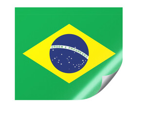 Adesivo bandeira do Brasil. Copa do Mundo 2026. Seleção brasileira. © Maressa