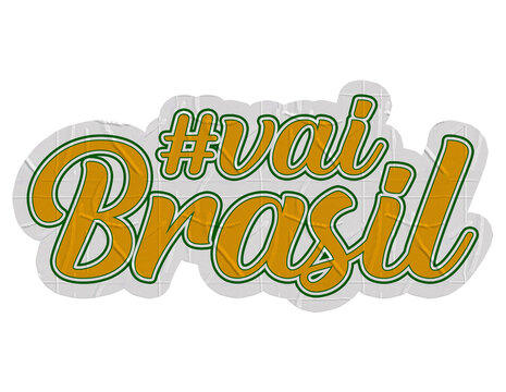 Adesivo Vai Brasil. Copa do Mundo 2026. Sele&ccedil;&atilde;o brasileira.