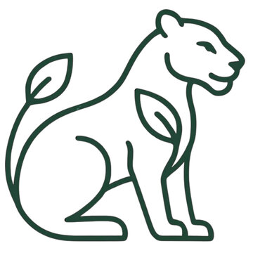 Elegant monoline Jaguar logo with subtle leaf elements.