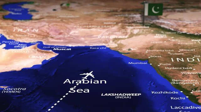 Flight From Antananarivo MADAGASCAR to Islamabad PAKISTAN with flag pins