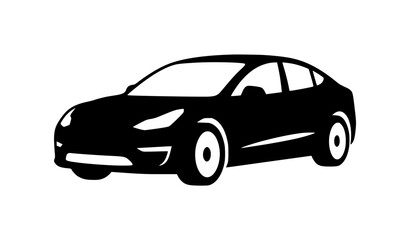 Obraz premium Vector Line Art of Modern Sedan Car Side View with Detailed Wheels, Windows, and Automotive Features for Vehicle Illustrations and Stock Graphics