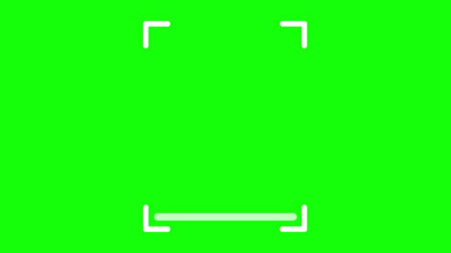 Facial Recognition Scanner Technology Animation Futuristic Biometric Identification on Green Screen 4K Security Tech Background