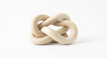 Fototapeta premium Elegant minimalist ceramic knot sculpture for modern home decor