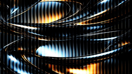Fractal realms abstract energy with glowing neon waves, blue rainbow light patterns, digital space art wallpaper design © Abdullah Rubel