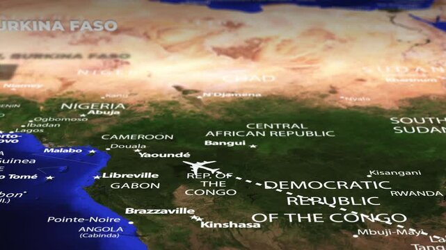 Flight From Antananarivo MADAGASCAR to Ouagadougou BURKINA FASO with flag pins