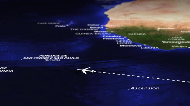 Flight From Antananarivo MADAGASCAR to Paramaribo SURINAME with flag pins