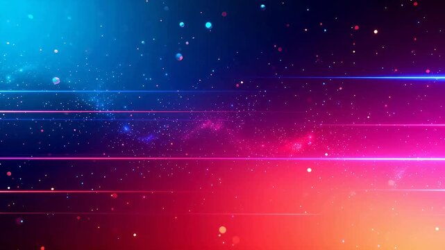 Colorful abstract light streaks and stars