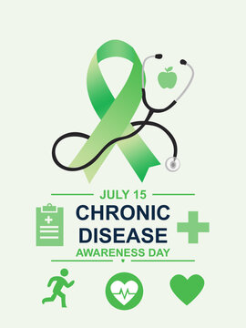 chronic disease awareness day . on 10 july . illustration  can be use as a poster, banner, template .