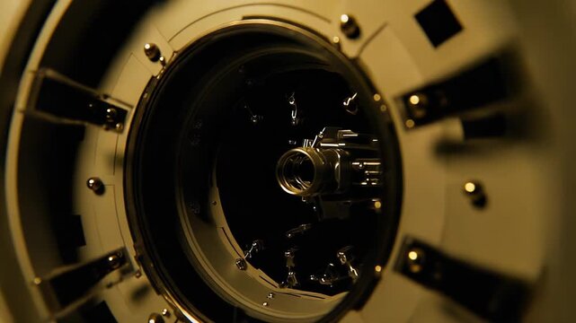 Intricate components forming a detailed mechanism, suggesting advanced engineering and modern technological concepts suitable for science fiction and future focused design
