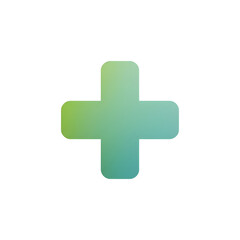 Obraz premium Green gradient plus symbol during health and wellness concept Isolated on transparent background