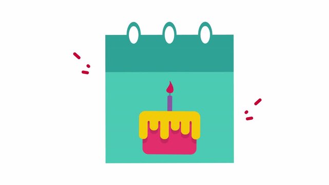 Digital icon for birthday calendar, perfect for event planning, special day celebration reminders, and digital organization tools in apps.