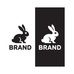 Fototapeta premium rabbit silhouette on white and black backgrounds