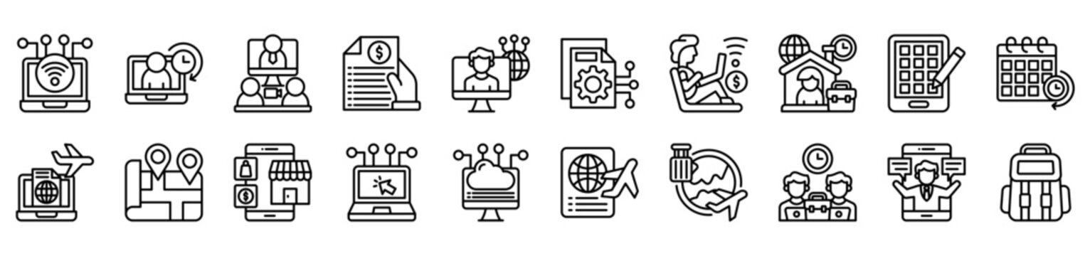 Presentation Icons Pack. Outine icons collection set. Simple vector icons