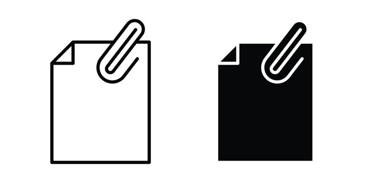 Attach document icon vector Illustration, Solid and stroke Style Icon