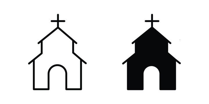 Church icon vector Illustration, Solid and stroke Style Icon