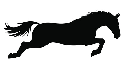 Black silhouette of a horse rearing up against a white background © Feroz Hasan