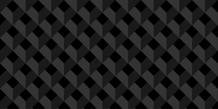 Abstract square black grid tiles cubic shape backdrop wall decoration texture. cube geometric wall and floor vector diamond hexagon triangle wallpaper background.