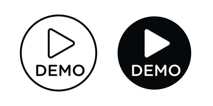 Demo video icon vector Illustration, Solid and stroke Style Icon