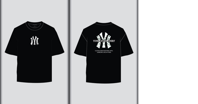 Lucky Life Graphic Oversized T-Shirt &ndash; Black