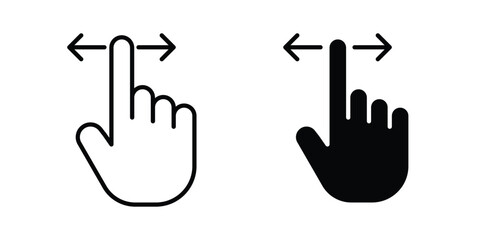 Fototapeta premium Finger swipe icon vector Illustration, Solid and stroke Style Icon