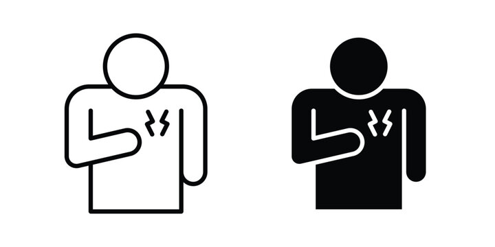 Heart attack icon vector Illustration, Solid and stroke Style Icon